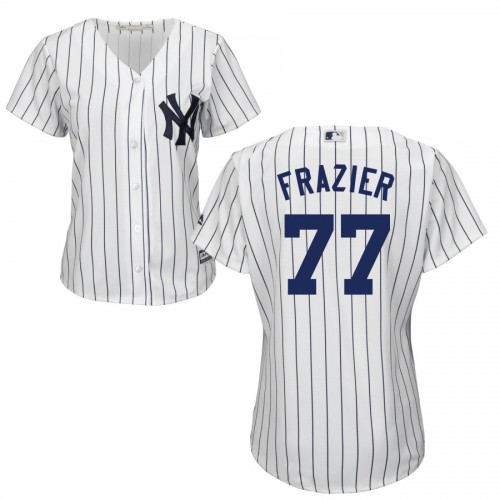 New York New York Yankees #77 Clint Frazier White Majestic Women's Cool Base Stitched Jersey Womens