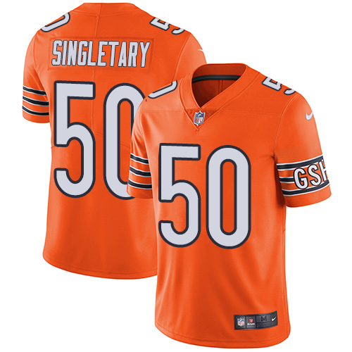 Bears #50 Mike Singletary Orange Men's Stitched Limited Rush Jersey