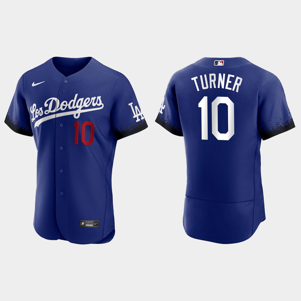 Los Angeles Dodgers #10 Justin Turner Men's 2021 City Connect Authentic Jersey Royal
