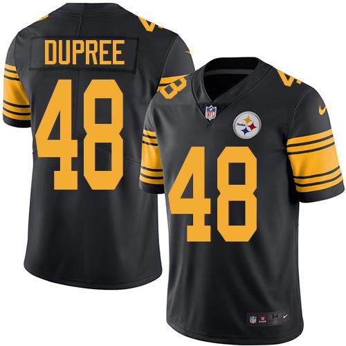 Pittsburgh Steelers #48 Bud Dupree Black Youth Stitched Limited Rush Jersey Youth