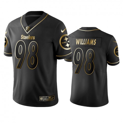 Pittsburgh Steelers #98 Vince Williams Black Golden Limited Edition Stitched Jersey Men's