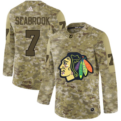 Adidas Chicago Blackhawks #7 Brent Seabrook Camo Authentic Stitched Jersey Men's