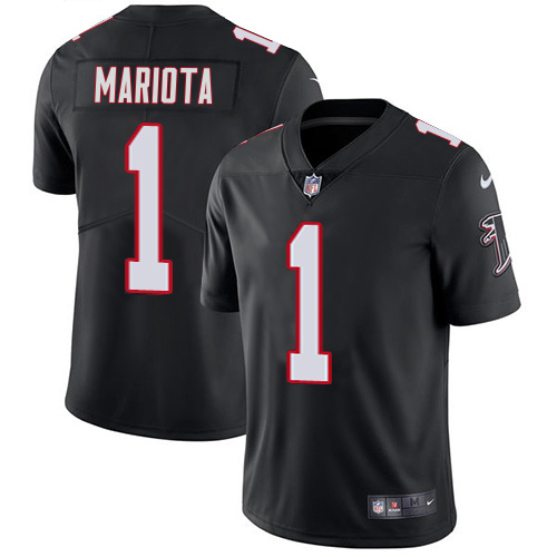 Falcons #1 Marcus Mariota Black Alternate Men's Stitched Vapor Untouchable Limited Jersey