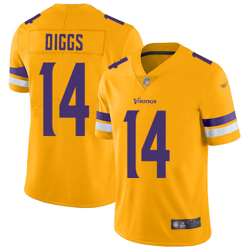 Minnesota Vikings #14 Stefon Diggs Gold Men's Stitched Limited Inverted Legend Jersey Men's