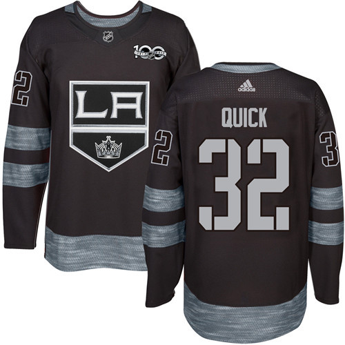 Adidas Los Angeles Kings #32 Jonathan Quick Black 1917-2017 100th Anniversary Stitched Jersey Men's