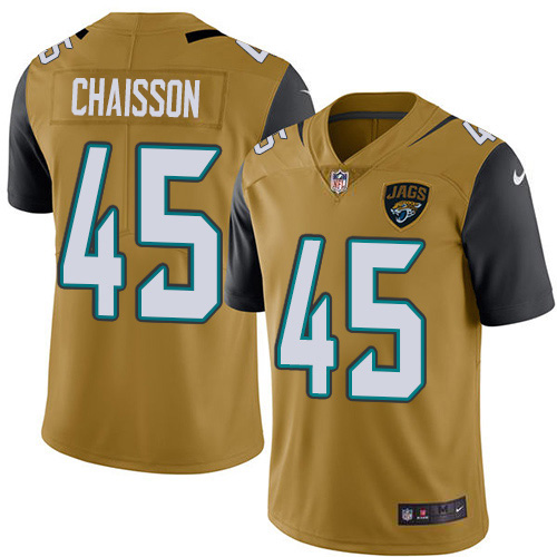 Jacksonville Jaguars #45 K'Lavon Chaisson Gold Youth Stitched Limited Rush Jersey Youth