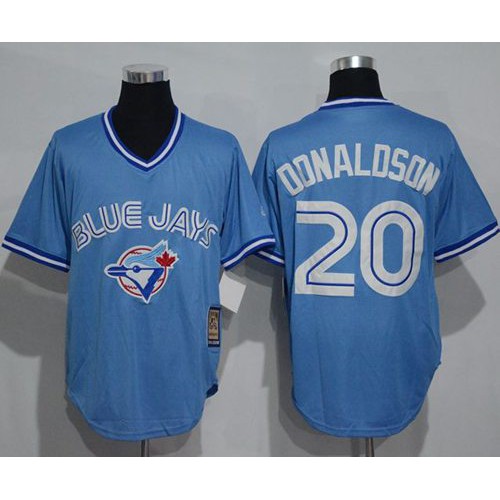 Toronto Blue Jays #20 Josh Donaldson Light Blue Cooperstown Throwback Stitched Jersey Men's