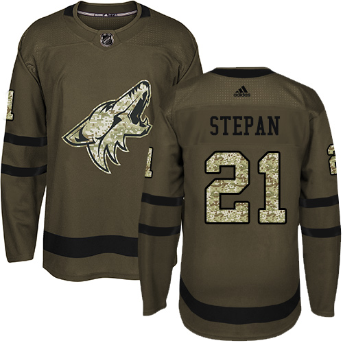 Adidas Arizona Coyotes #21 Derek Stepan Green Salute to Service Stitched Jersey Men's