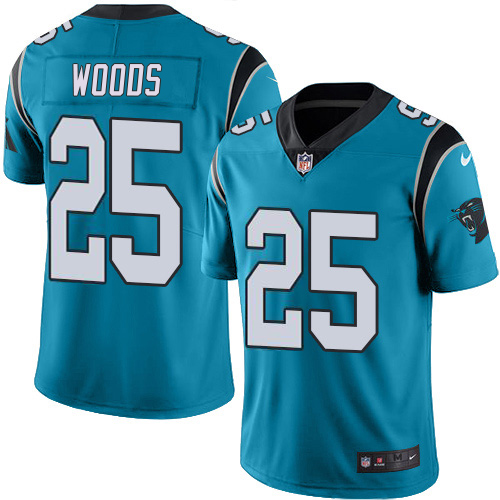 Panthers #25 Xavier Woods Blue Alternate Youth Stitched Vapor Untouchable Limited Jersey