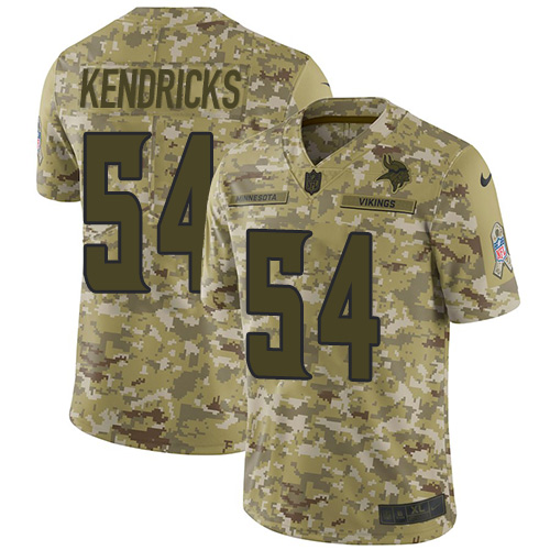 Minnesota Vikings #54 Eric Kendricks Camo Men's Stitched Limited 2018 Salute To Service Jersey Men's