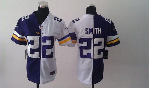 Vikings #22 Harrison Smith Purple/White Women's Stitched Elite Split Jersey