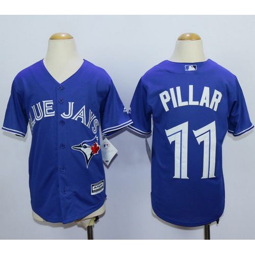 Toronto Blue Jays #11 Kevin Pillar Blue Cool Base Stitched Youth Jersey Youth
