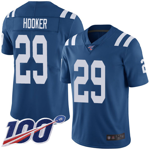 Indianapolis Colts #29 Malik Hooker Royal Blue Team Color Men's Stitched 100th Season Vapor Limited Jersey Men's