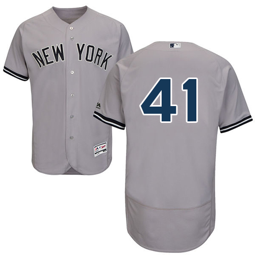 New York Yankees #41 Miguel Andujar Grey Flexbase Authentic Collection Stitched Jersey Men's