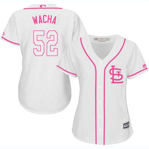 St.Louis Cardinals #52 Michael Wacha White/Pink Fashion Women's Stitched Jersey Womens