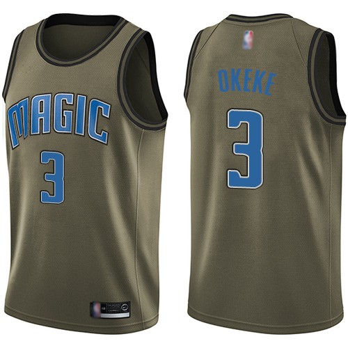 Orlando Magic #3 Chuma Okeke Green Swingman Salute to Service Jersey Mens