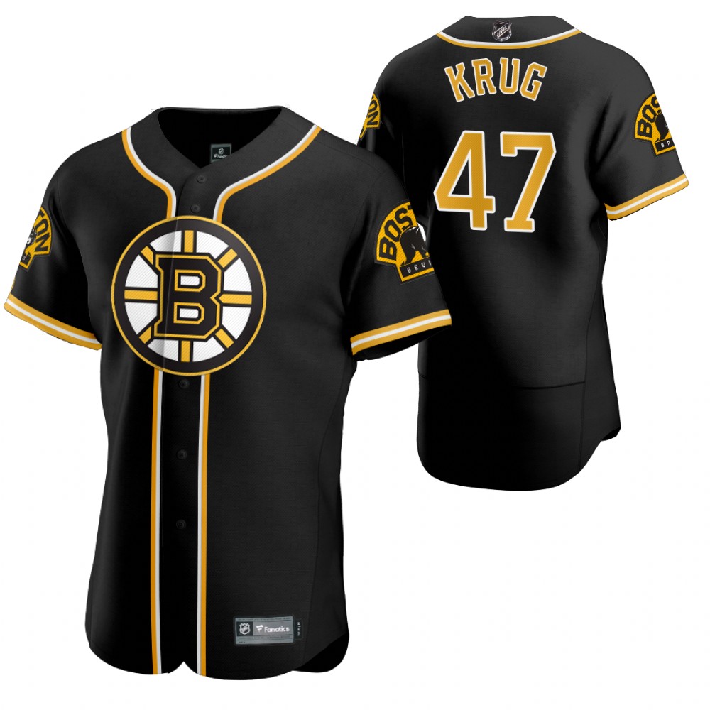 Boston Bruins #47 Torey Krug Men's 2020 X Crossover Edition Baseball Jersey Black