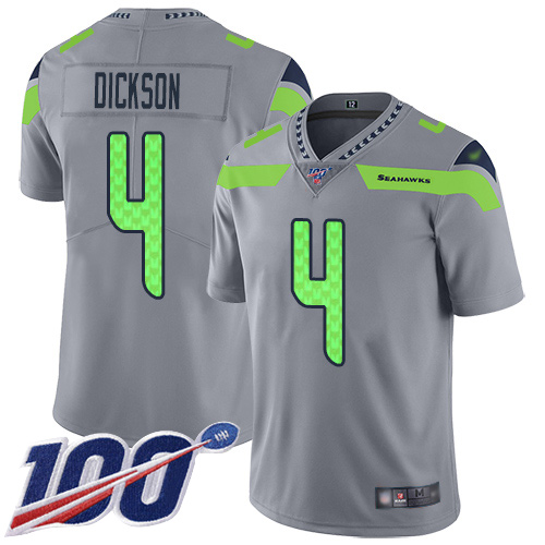 Seattle Seahawks #4 Michael Dickson Gray Men's Stitched Limited Inverted Legend 100th Season Jersey Men's