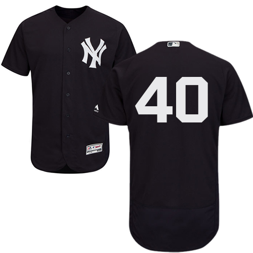 New York Yankees #40 Luis Severino Navy Blue Flexbase Authentic Collection Stitched Jersey Men's