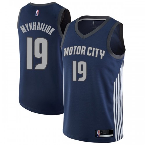 Detroit Pistons #19 Sviatoslav Mykhailiuk Navy Youth Swingman City Edition Jersey Youth