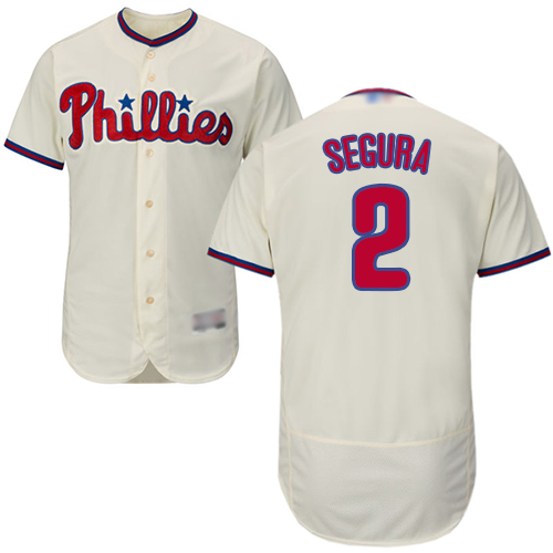 Philadelphia Phillies #2 Jean Segura Cream Flexbase Authentic Collection Stitched Jersey Men's