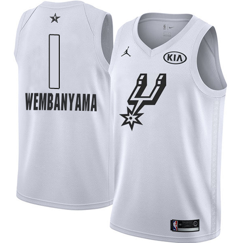 San Antonio Spurs #1 Victor Wembanyama White Jordan Swingman 2018 All-Star Game Jersey