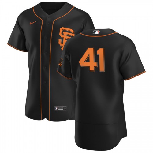 San Francisco San Francisco Giants #41 Wilmer Flores Men's Black Alternate 2020 Authentic Player Jersey Men's