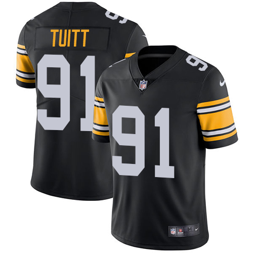 Pittsburgh Steelers #91 Stephon Tuitt Black Alternate Men's Stitched Vapor Untouchable Limited Jersey Men's
