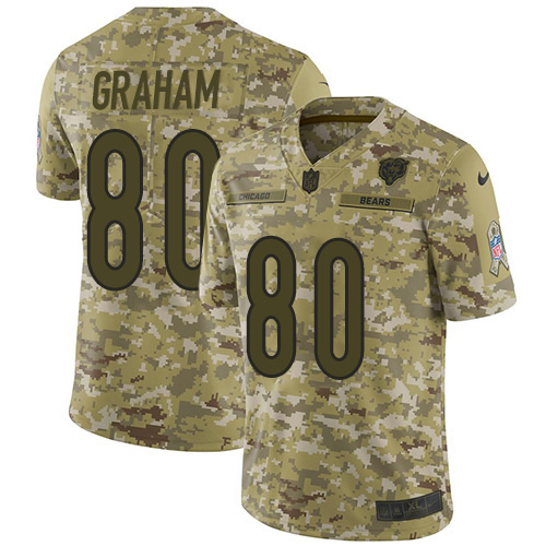 Chicago Bears #80 Jimmy Graham Camo Men's Stitched Limited 2018 Salute To Service Jersey Men's