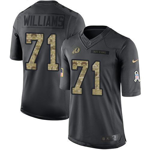 Washington Commanders #71 Trent Williams Black Youth Stitched Limited 2016 Salute to Service Jersey Youth