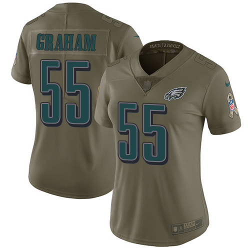 Eagles #55 Brandon Graham Olive Women's Stitched Limited 2017 Salute To Service Jersey