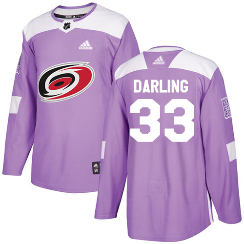 Adidas Carolina Hurricanes #33 Scott Darling Purple Authentic Fights Cancer Stitched Youth Jersey Youth