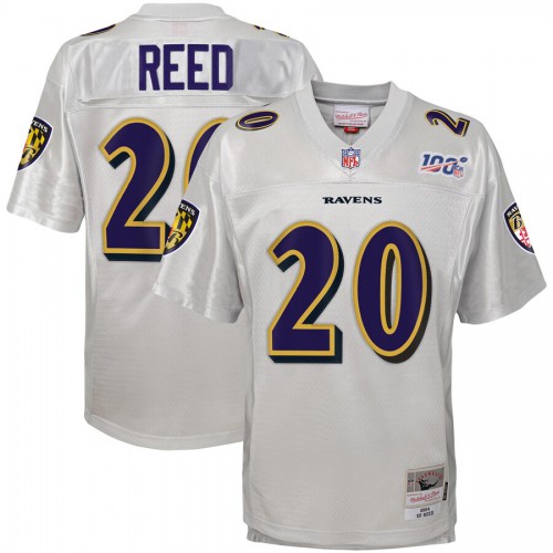 Youth Baltimore Baltimore Ravens #20 Ed Reed Mitchell & Ness Platinum 100 Retired Player Legacy Jersey Youth