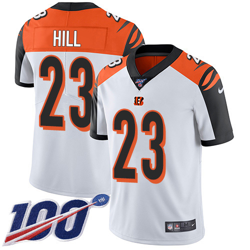 Bengals #23 Daxton Hill White Men's Stitched 100th Season Vapor Untouchable Limited Jersey
