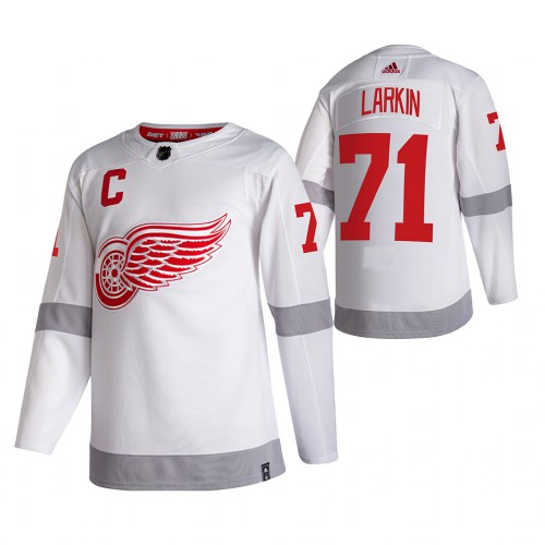 Detroit Detroit Red Wings #71 Dylan Larkin White Men's Adidas 2020-21 Reverse Retro Alternate Jersey Men's