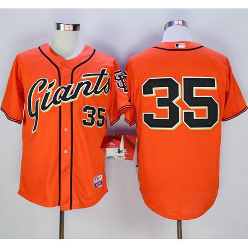San Francisco Giants #35 Brandon Crawford Orange Alternate Cool Base Stitched Jersey Men's