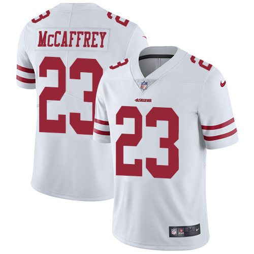 49ers #23 Christian McCaffrey White Youth Stitched Vapor Untouchable Limited Jersey