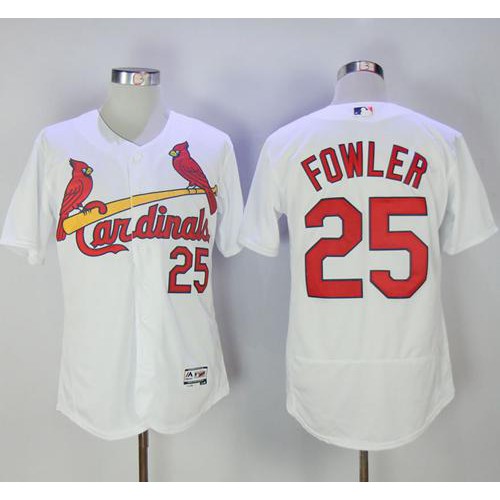 St.Louis Cardinals #25 Dexter Fowler White Flexbase Authentic Collection Stitched Jersey Men's