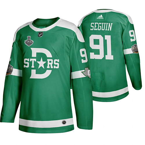 Adidas Dallas Dallas Stars #91 Tyler Seguin Men's Green 2020 Stanley Cup Final Stitched Classic Retro Jersey Men's