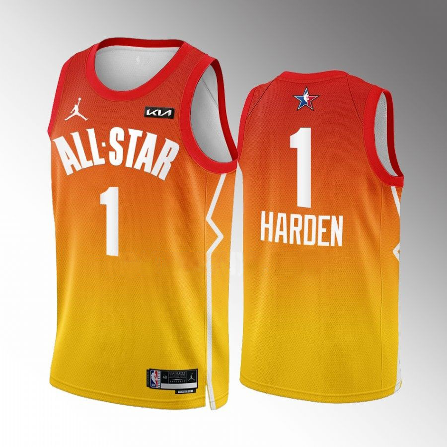 Philadelphia 76ers #1 James Harden Red 2023 All-Star Game Jersey