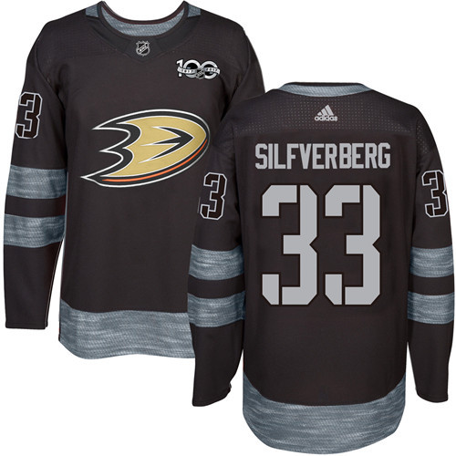 Adidas Anaheim Ducks #33 Jakob Silfverberg Black 1917-2017 100th Anniversary Stitched Jersey Men's