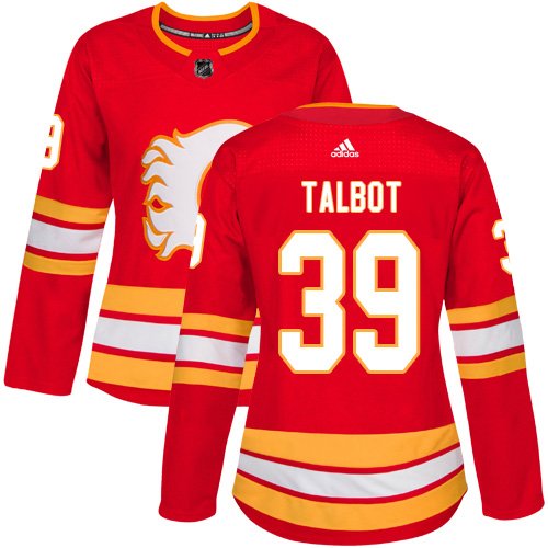 Adidas Calgary Flames #39 Cam Talbot Red Alternate Authentic Women's Stitched Jersey Womens