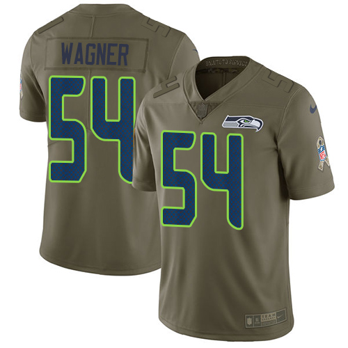 Seattle Seahawks #54 Bobby Wagner Olive Youth Stitched Limited 2017 Salute to Service Jersey Youth