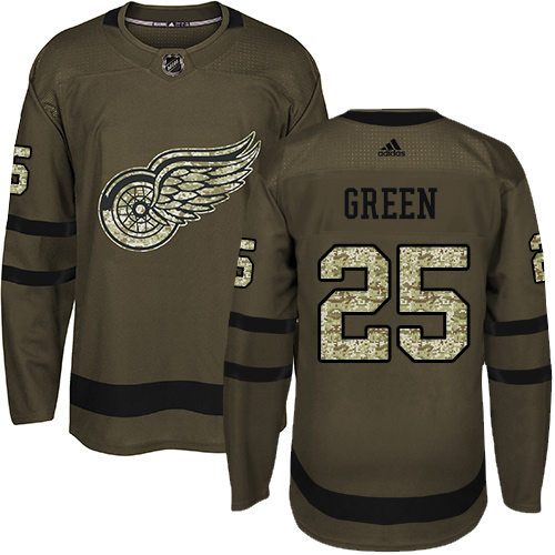 Adidas Detroit Red Wings #25 Mike Green Green Salute to Service Stitched Youth Jersey Youth