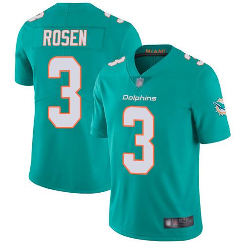 Miami Dolphins #3 Josh Rosen Aqua Green Team Color Youth Stitched Vapor Untouchable Limited Jersey Youth