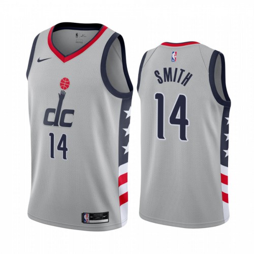 Washington Wizards #14 Ish Smith Gray Womens Swingman 2020-21 City Edition Jersey Womens