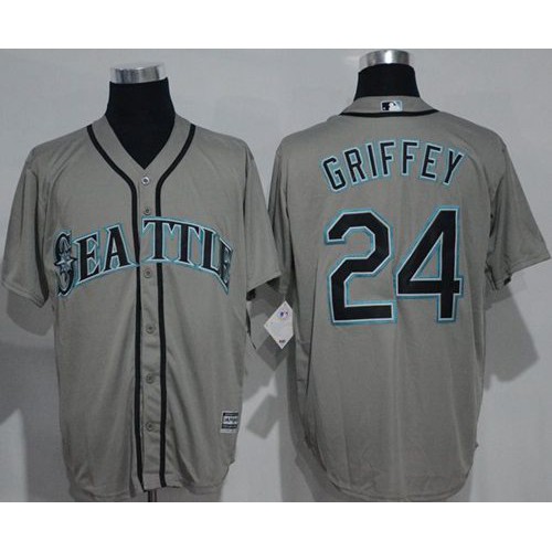 Seattle Mariners #24 Ken Griffey Grey New Cool Base Stitched Jersey Men's