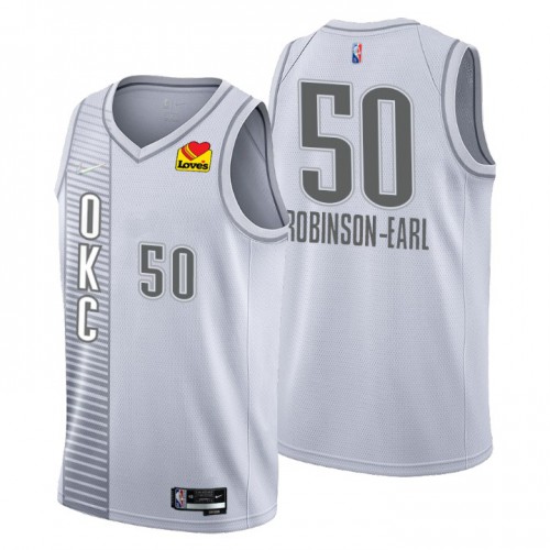 Oklahoma City Oklahoma City Thunder #50 Jeremiah Robinson-Earl Mens Gray 2021/22 Swingman Jersey - City Edition Mens