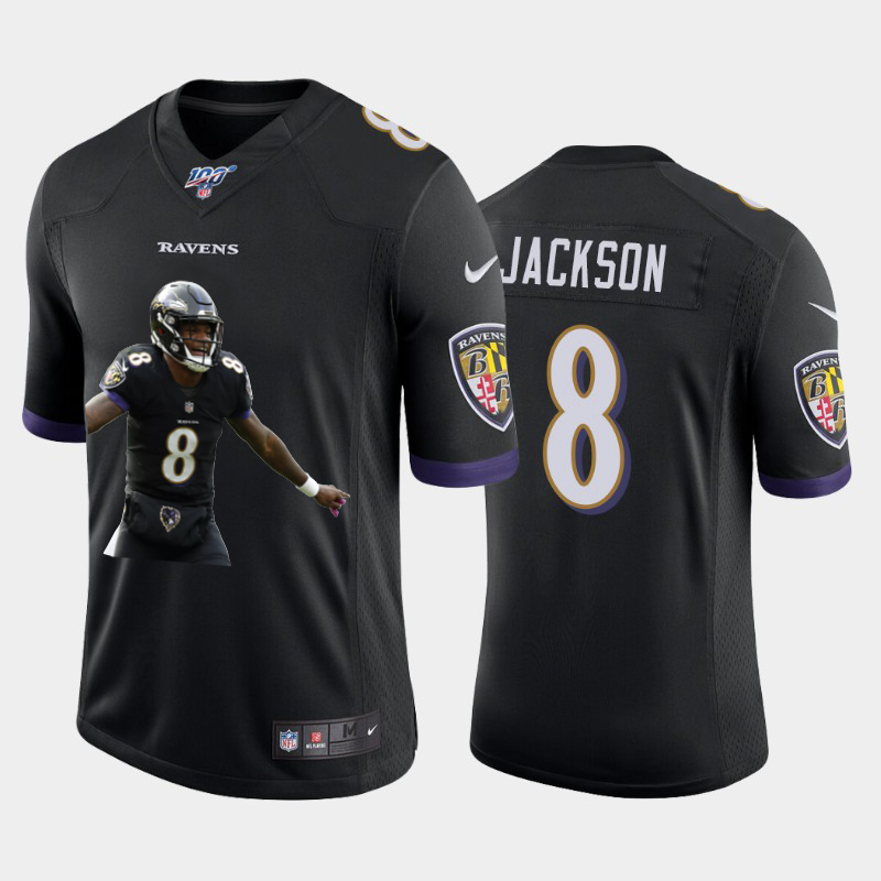 Baltimore Ravens #8 Lamar Jackson Team Hero Vapor Limited 100 Jersey Black