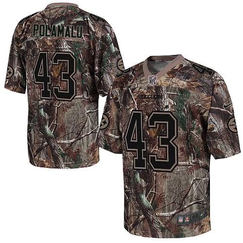 Steelers #43 Troy Polamalu Camo Men's Stitched Realtree Elite Jersey